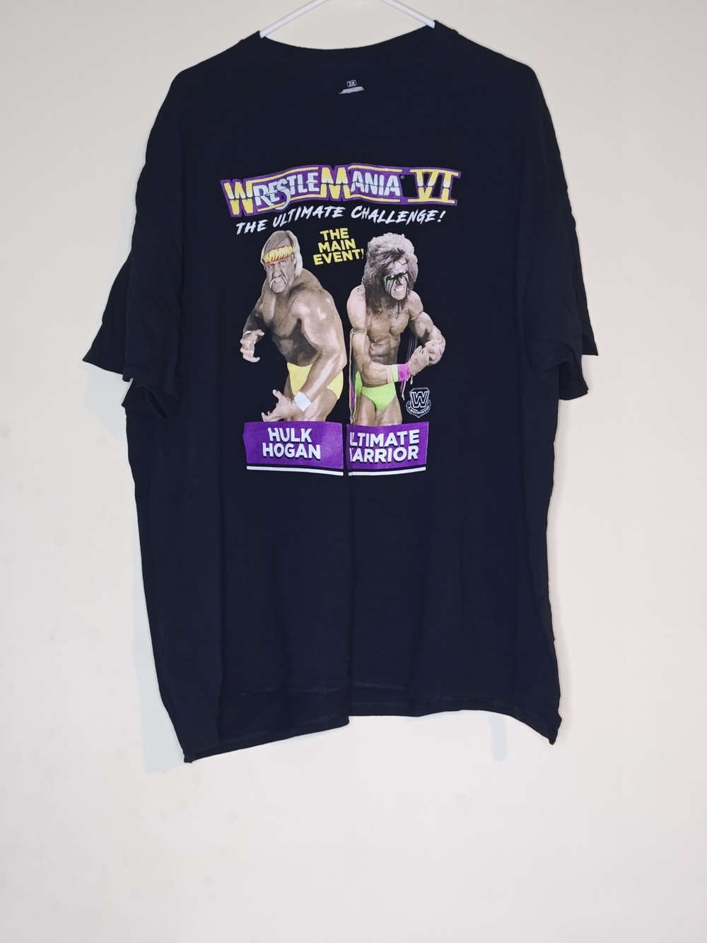 WWE Black WrestleMania VI Hulk Hogan vs Ultimate Warrior Graphic Tee